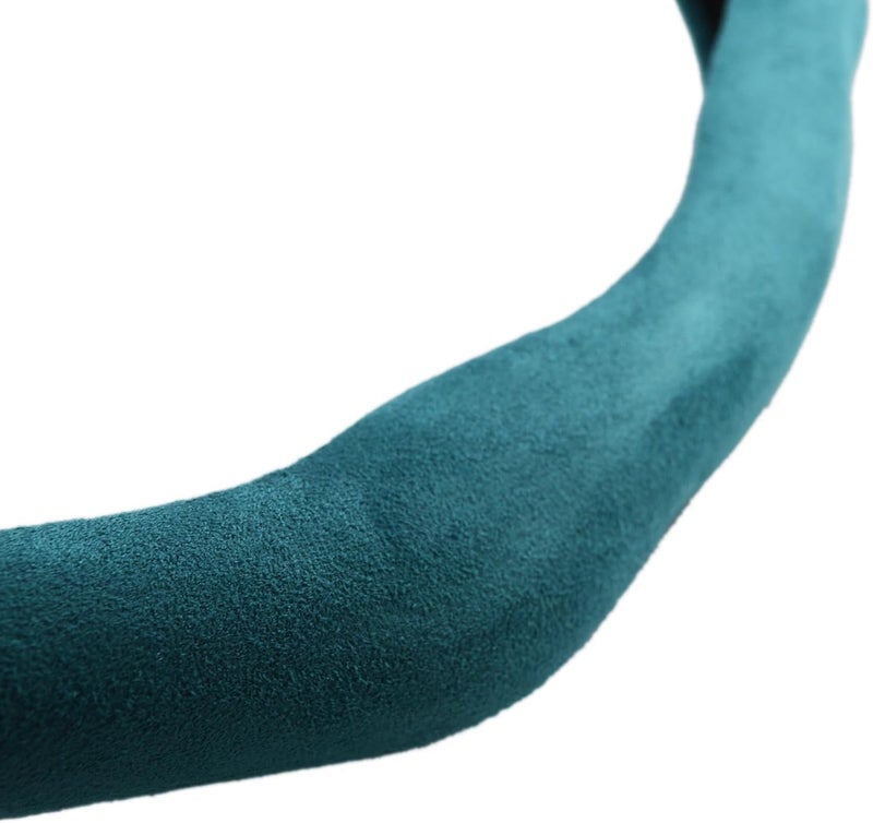 PartsTo Steering Wheel Cover Wrap with Sporty Suede Leather Grip fit for Tesla Model 3 Y Corolla RAV4 Camry Civic Accord CR-V 14 ½” to 15” Steering Wheel Raised Contours (Lake Blue, 14 ½” to 15”) - Image 4