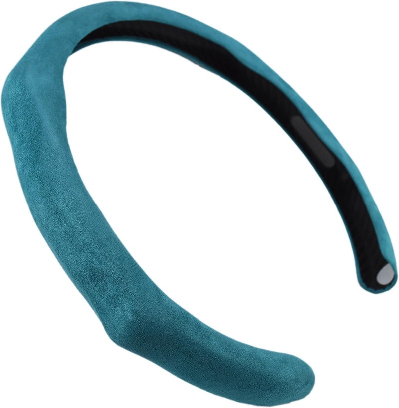 PartsTo Steering Wheel Cover Wrap with Sporty Suede Leather Grip fit for Tesla Model 3 Y Corolla RAV4 Camry Civic Accord CR-V 14 ½” to 15” Steering Wheel Raised Contours (Lake Blue, 14 ½” to 15”) - Image 5