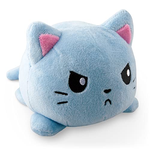 TeeTurtle Reversible Cat Plushie 4Inch Russian Blue TwoSided Flip Plush Toy with Embroidered Details Cute Mini Collectible Plush for Kids Teens and Adults - Image 1