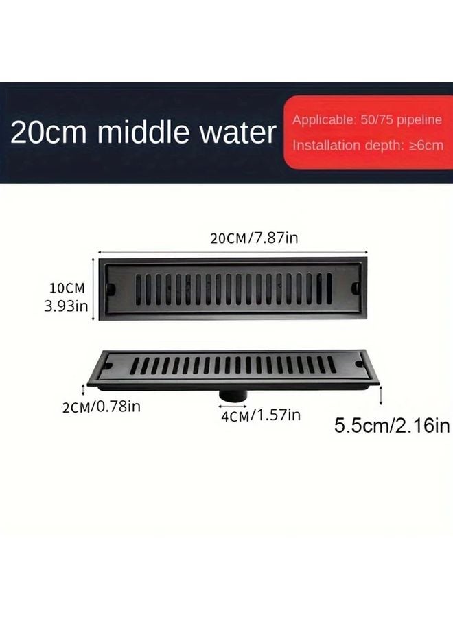 Brushed Stainless Steel Floor Drain 3 94x7 87 Inch Large Displacement Anti Odor Bathroom - Image 4