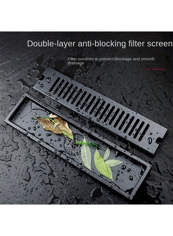 Brushed Stainless Steel Floor Drain 3 94x7 87 Inch Large Displacement Anti Odor Bathroom - Image 1