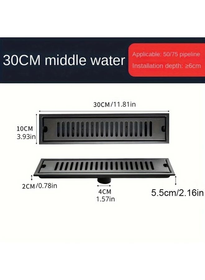 Brushed Stainless Steel Floor Drain 3 94x7 87 Inch Large Displacement Anti Odor Bathroom - Image 3