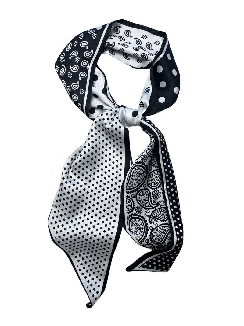 Julunar Hair Scarf for Women Silky Long Neck Head Scarves Purse Bag Scarfs for Handbag Satin Headscarf - Image 1