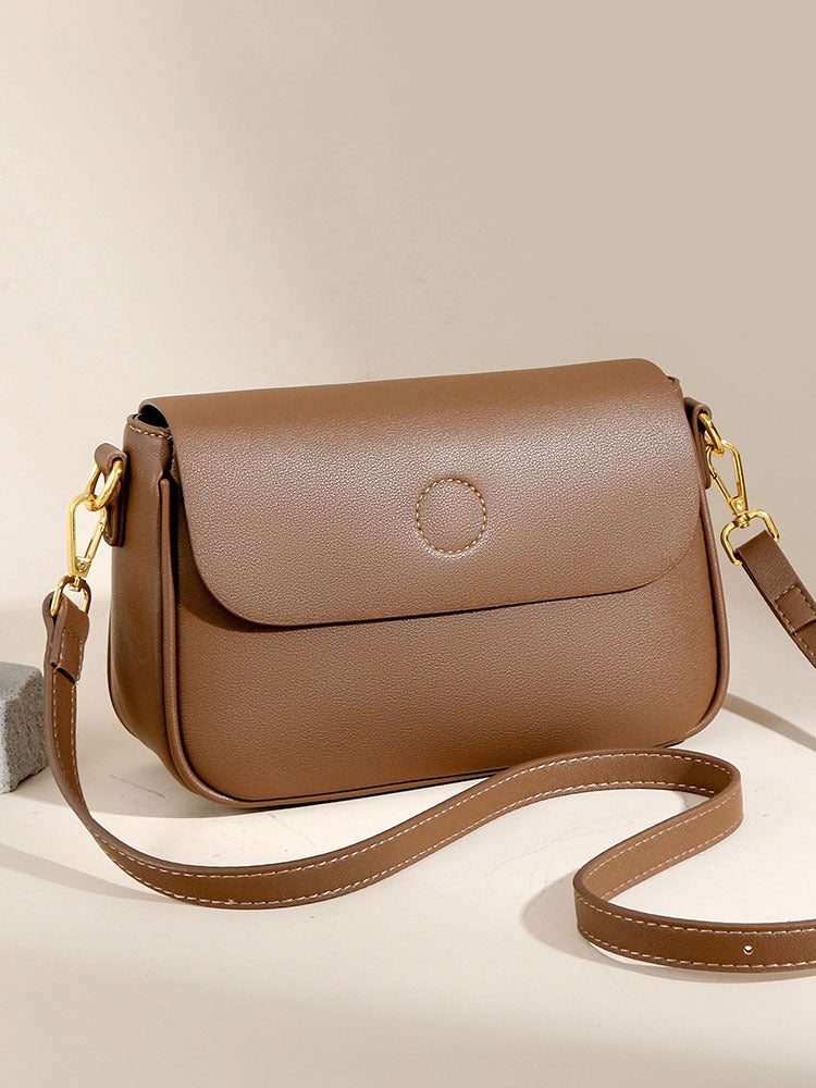 2024 Simple Trendy Cowhide Pattern Small Square Bag With Double Shoulder Straps, Crossbody Bag, Shoulder Bag, Gift For Mom, Women'S Bag, Simple And Versatile - Image 4