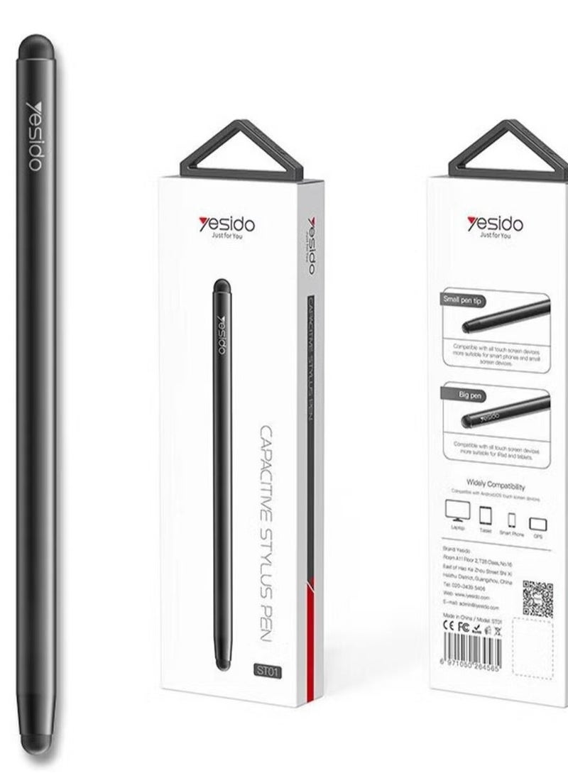 Yesido ST01 S02 S04 Double-Headed Passive Stylus Pen – High Precision Capacitive Touch Screen Pen for Tablets, PCs & Smartphones – Smooth Writing & Drawing, No Batteries Required  - Image 1
