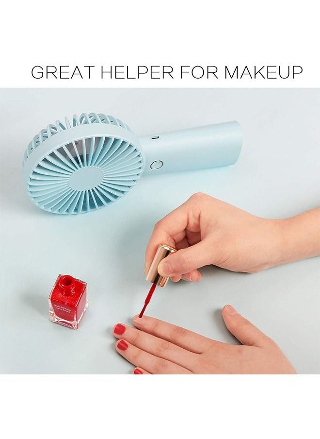 Generic - Portable Hand Held Fan, Multifunctional Folding Desktop Small Electric Fan, 4000mAh Battery Operated Rechargeable Personal Fan(Blue) - Image 1