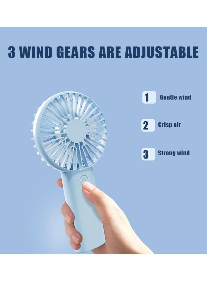 Generic - Portable Hand Held Fan, Multifunctional Folding Desktop Small Electric Fan, 4000mAh Battery Operated Rechargeable Personal Fan(Blue) - Image 1