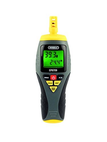 General Tools أدوات جنرال EP8709 مقياس رطوبة رقمي متعدد الوظائف قابل للمعايرة، قادر على قياس درجة حرارة الكرة الرطبة - Image 2