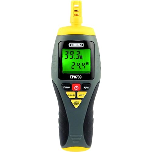 General Tools أدوات جنرال EP8709 مقياس رطوبة رقمي متعدد الوظائف قابل للمعايرة، قادر على قياس درجة حرارة الكرة الرطبة - Image 5