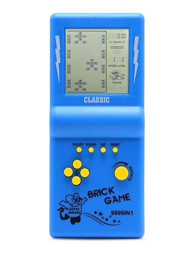 HLF 35inch Large Screen Retro Brick Game Console for the 80s90s Building Block RacingTank Game Builtin 23 Classic Games Nostalgic Puzzle Childrens Console Blue - Image 1