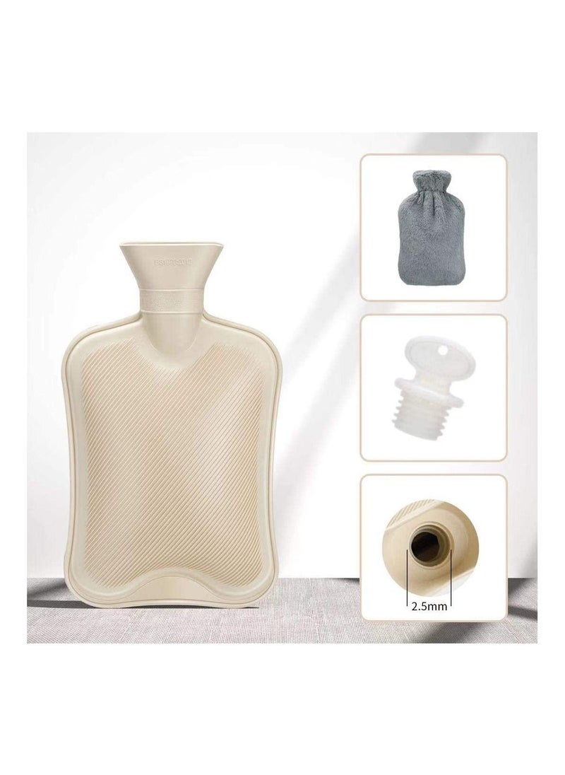 MARK STORE Hot Water Bottle with Soft Cover 2 Liter, Classic Rubber Hot Water Bag for Cramps, Neck, Shoulders Pain Relief, Hot Cold Pack for Hot and Cold Therapy and Feet Warmer  - Image 2