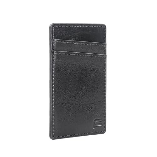 Faraday Defense Faraday Wallet RFID Blocking Aluminum Credit Card Holder Slim Minimalist Wallet Locking Button Release MagSafe Compatible Money Clip Genuine Leather Faraday Companion Wallet - Image 1