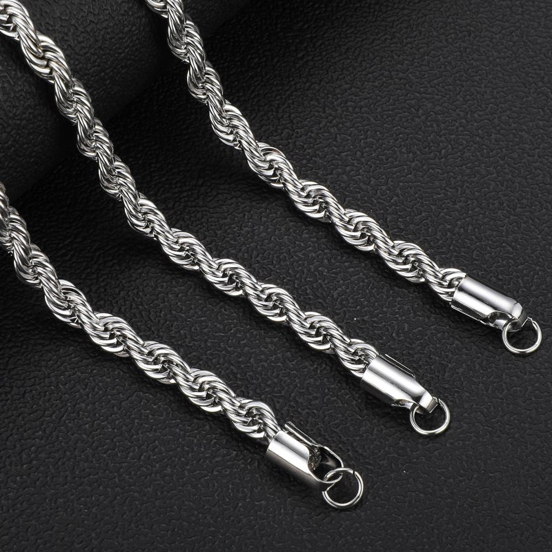 Stainless Steel Twist Chain Vacuum Plated Gold Necklace Fashionable Hip Hop Jewelry Matching Chain Clavicle Chain Men'S Necklace - Image 4