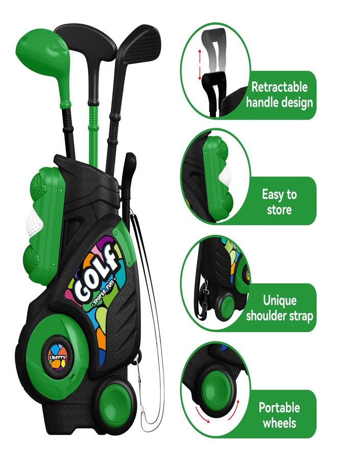 Liberry Toddler Golf Set with Putting Mat for Boys Girls Age 2 3 4 5, Upgraded Kids Golf Cart with Shoulder Strap Design, Outdoor Indoor Sports Toys for Birthday, Black - Image 3