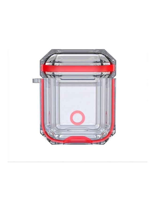 Wireless Earphones Charging Box Transparent TPU Protective Case for Apple AirPods 1/2 Red - Image 2