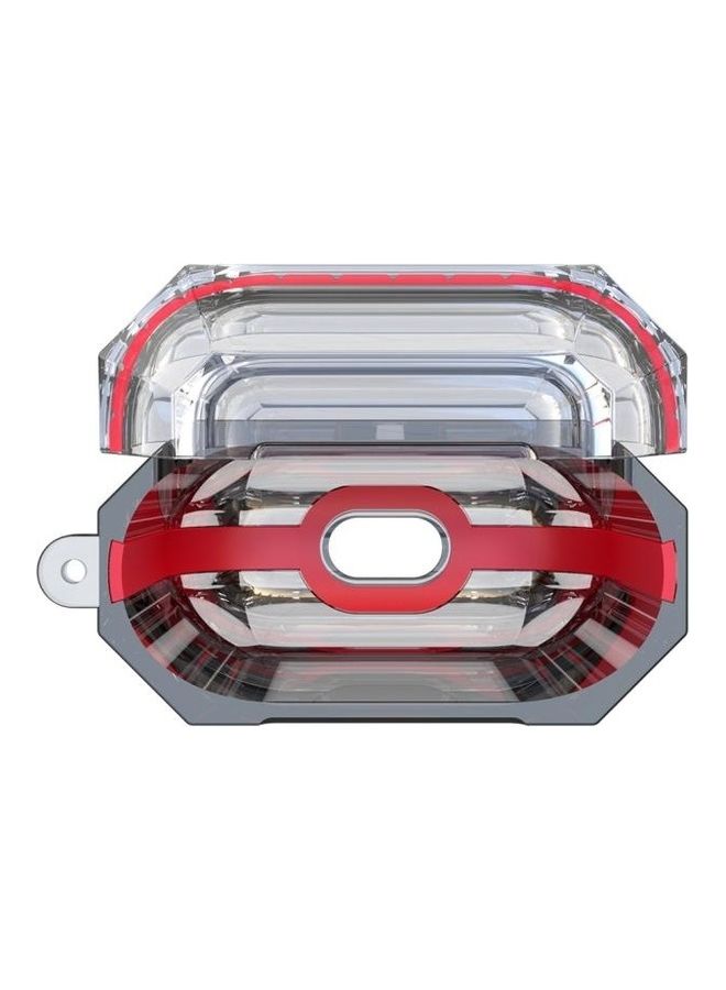 Wireless Earphones Charging Box Transparent TPU Protective Case for Apple AirPods 1/2 Red - Image 5