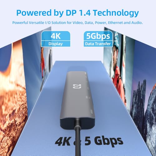 QZ [4K 60Hz, 9 in 1] QZ USB-C Hub with HDMI 4K 60Hz, USB Type C Dock, Laptop Docking Station Power Delivery Ethernet (Supports Nintendo Switch) Audio for PC Laptop Phones Office Work Stations [Aluminum] - Image 2