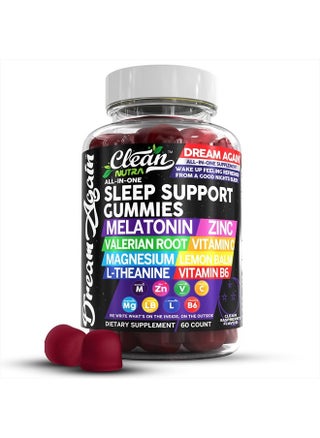Sleep Aid Melatonin Gummies | Valerian Root L-Theanine Vitamin B6 C Lemon Balm Magnesium Hibiscus Beta Carotene Saffron & Chamomile Rest Support Supplement Raspberry Flavor Dream Again by Clean Nutra - pzsku/Z717502BDB759309377EEZ/45/_/1739123659/b8f9b44a-7a25-447d-b482-c5a74e1e24ff