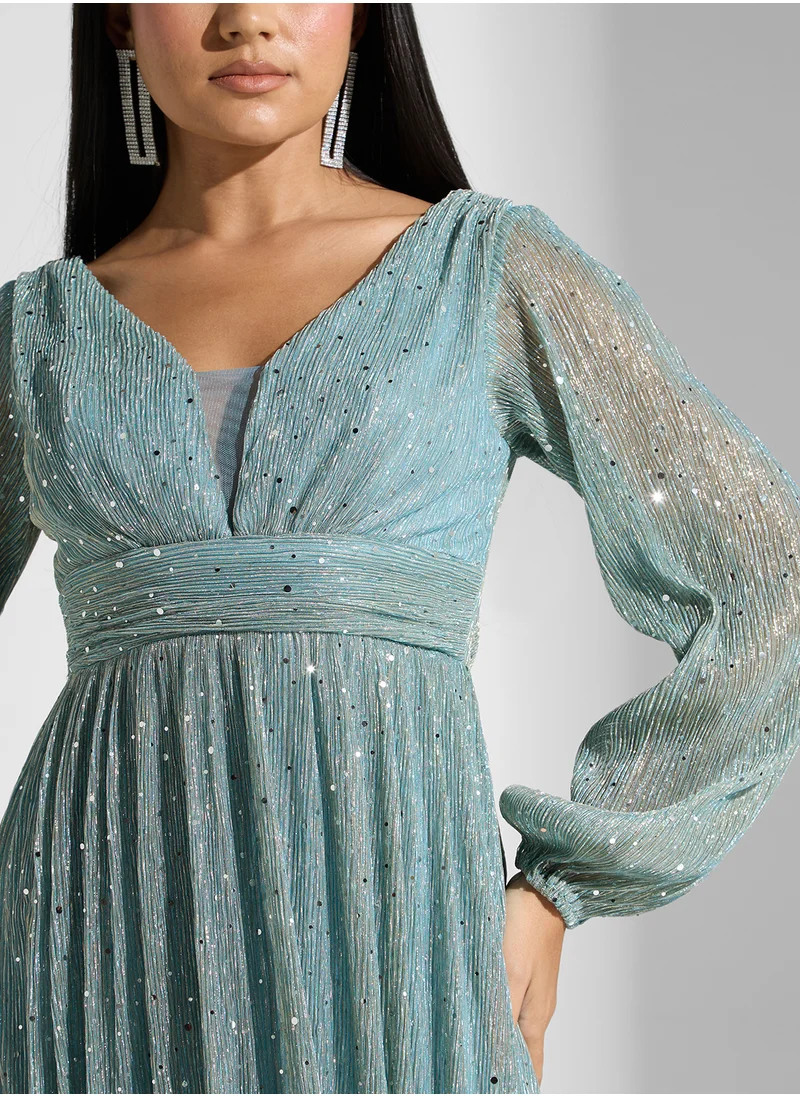 خزانة Shimmer Dress With Ruched Detail