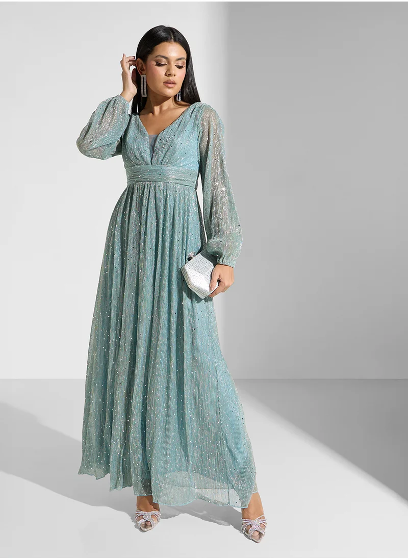 خزانة Shimmer Dress With Ruched Detail