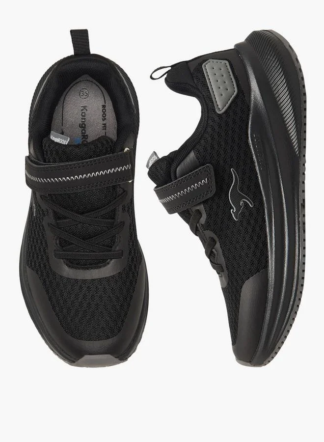 Kangaroos BLACK Boys Textured Hook & Loop Sports Shoes for Men | Best Price UAE