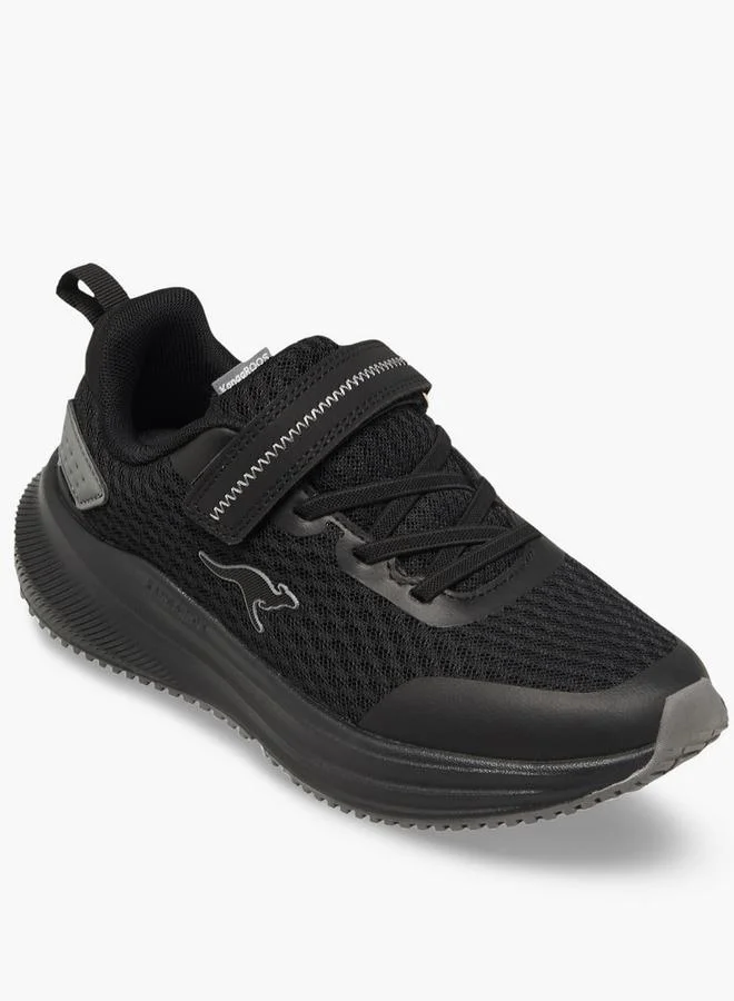 Kangaroos BLACK Boys Textured Hook & Loop Sports Shoes for Men | Best Price UAE