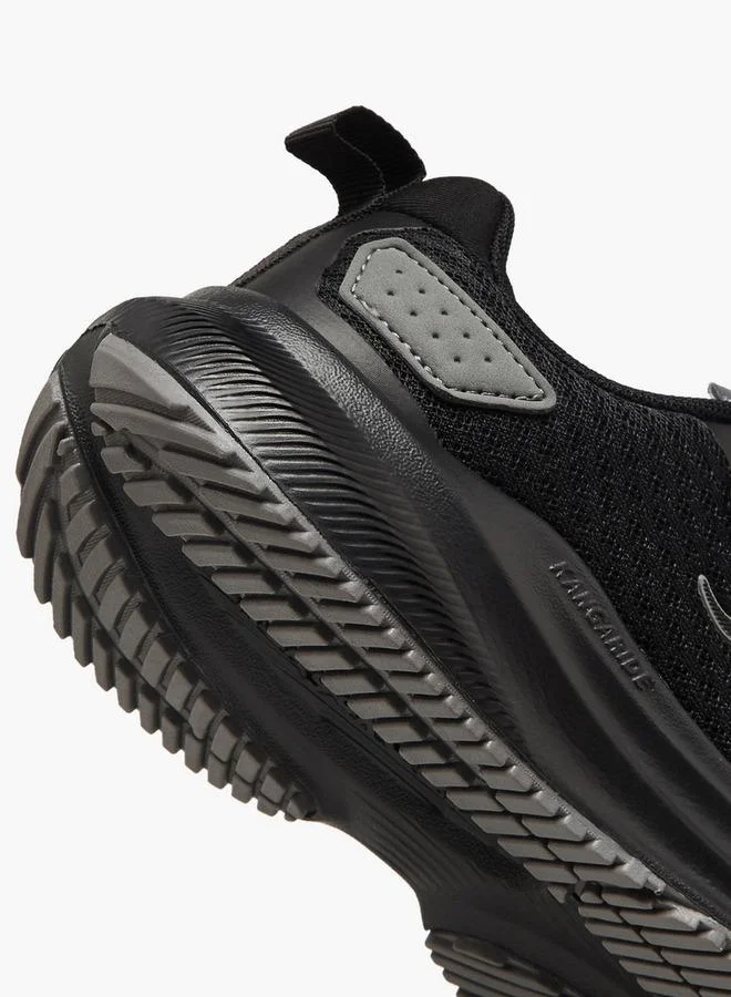 Kangaroos BLACK Boys Textured Hook & Loop Sports Shoes for Men | Best Price UAE