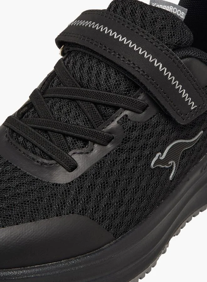 Kangaroos BLACK Boys Textured Hook & Loop Sports Shoes for Men | Best Price UAE