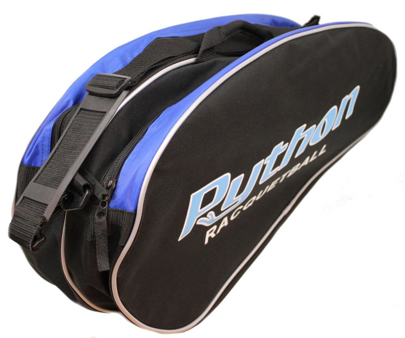 Python Racquetball Python Deluxe "3R" (3 Racquet) Racquetball Bag Series (Black/Blue) - Image 4