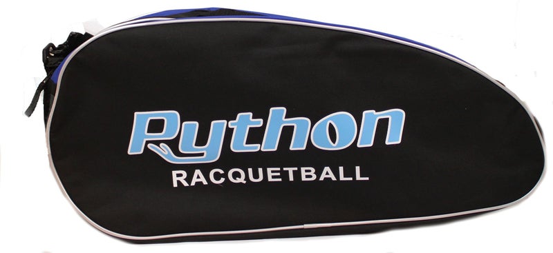 Python Racquetball Python Deluxe "3R" (3 Racquet) Racquetball Bag Series (Black/Blue) - Image 2