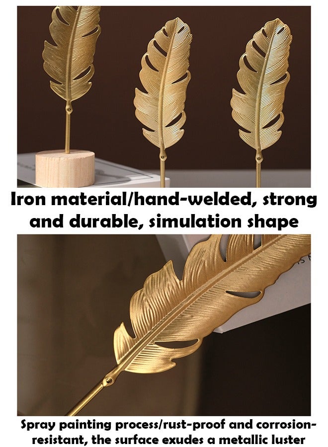 زي سي إم - هابي مجموعة زخارف معدنية متنوعة مكونة من 6 قطع مع قاعدة من الخشب الصلب - أشكال فريدة للمنزل وغرفة المعيشة وديكور الخزانة - Image 2