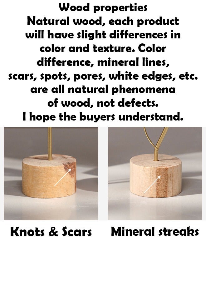 زي سي إم - هابي مجموعة زخارف معدنية متنوعة مكونة من 6 قطع مع قاعدة من الخشب الصلب - أشكال فريدة للمنزل وغرفة المعيشة وديكور الخزانة - Image 3