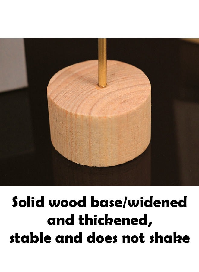 زي سي إم - هابي مجموعة زخارف معدنية متنوعة مكونة من 6 قطع مع قاعدة من الخشب الصلب - أشكال فريدة للمنزل وغرفة المعيشة وديكور الخزانة - Image 4