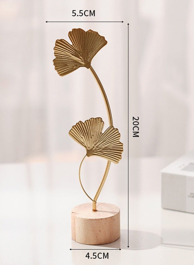 زي سي إم - هابي مجموعة زخارف معدنية متنوعة مكونة من 6 قطع مع قاعدة من الخشب الصلب - أشكال فريدة للمنزل وغرفة المعيشة وديكور الخزانة - Image 5