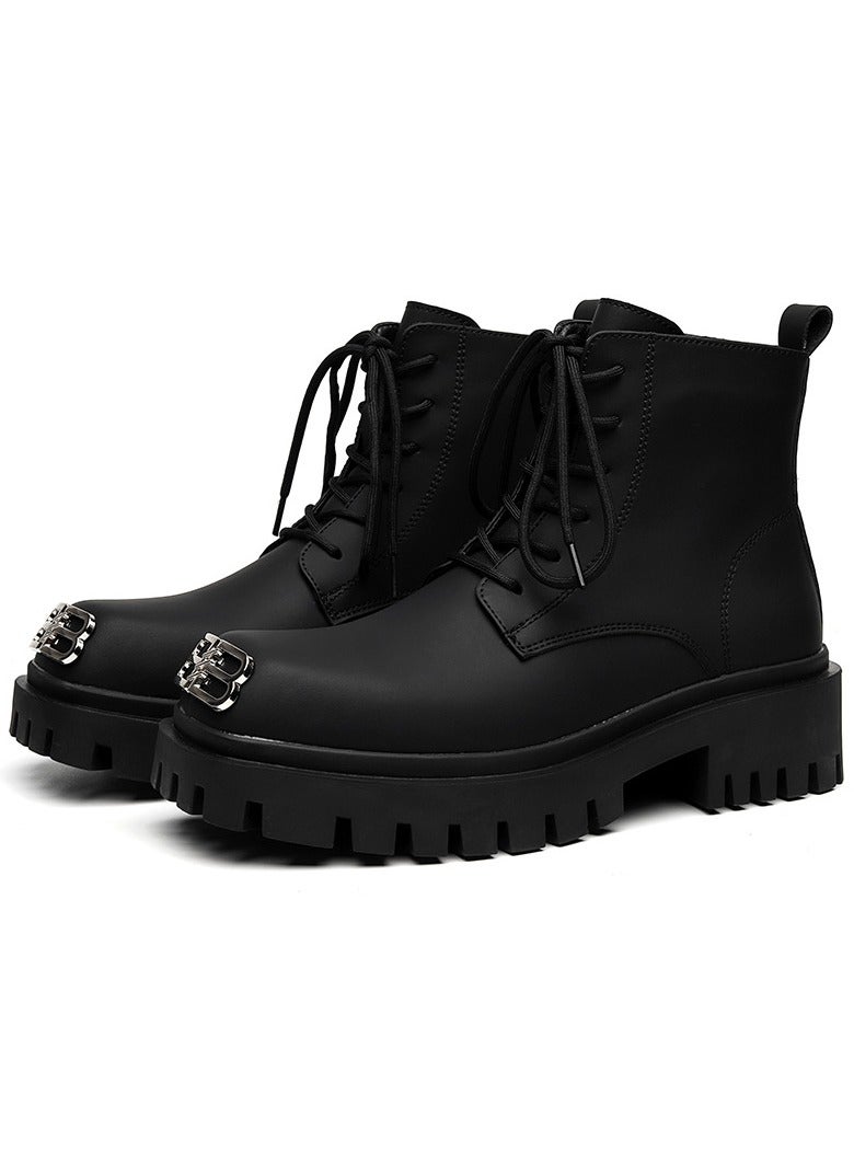 Warrior New Youth Fashion Thick Sole High Top Boots - Image 1