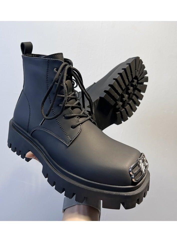 Warrior New Youth Fashion Thick Sole High Top Boots - Image 2