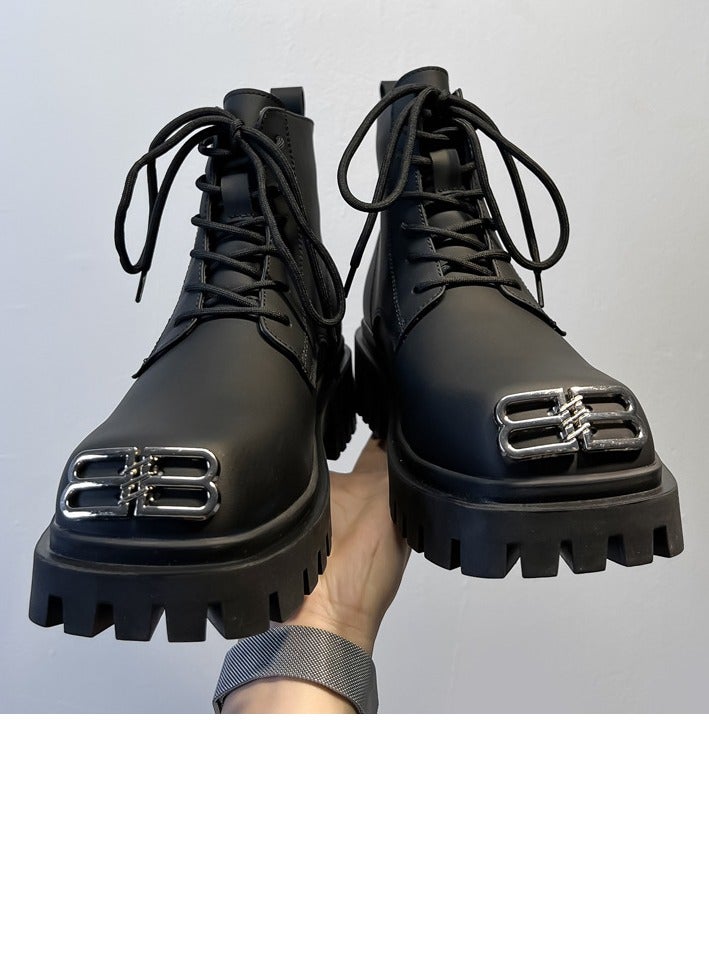 Warrior New Youth Fashion Thick Sole High Top Boots - Image 3