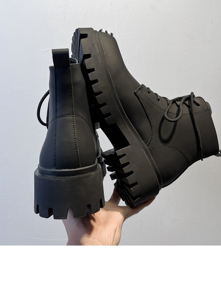 Warrior New Youth Fashion Thick Sole High Top Boots - Image 4