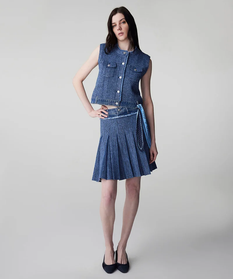 Ipekyol Combined Pleated Knit Skirt