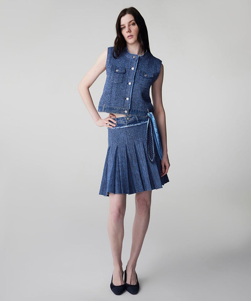 Ipekyol Combined Pleated Knit Skirt - Image 1