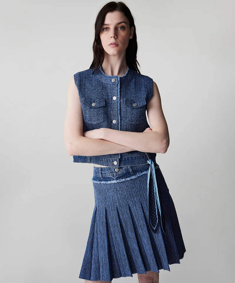 Ipekyol Combined Pleated Knit Skirt