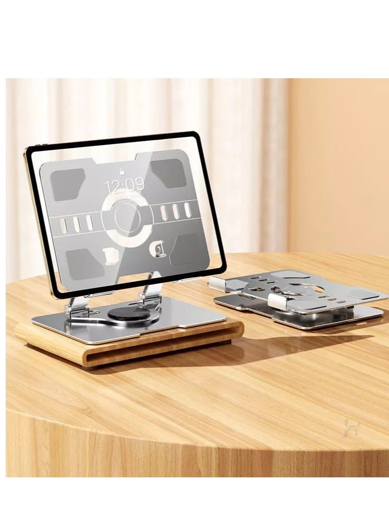 Generic Carbon Steel 360°  Swivel Folding Tablet Stand Portable Tablet Holder for up to 14 inch , Ergonomic Tablet Stand for Desk, Foldable Laptop Holder Suitable for 11 to 14 inch Tablet  - Image 2