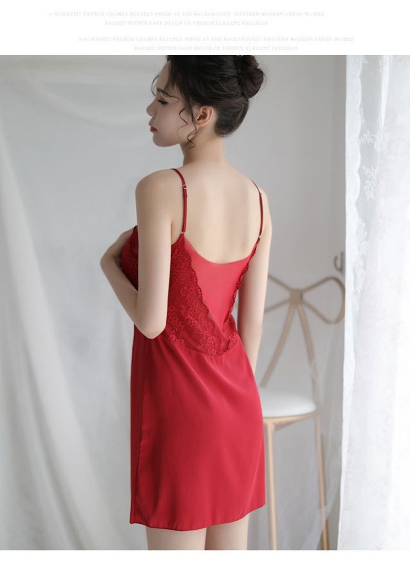 Women Comfortable Lace Detail Backless Nightdress Red - pzsku/Z717560DD5C8F822D50E7Z/45/_/1717405397/4696ac05-f876-436d-8132-80ee2c54fbbb