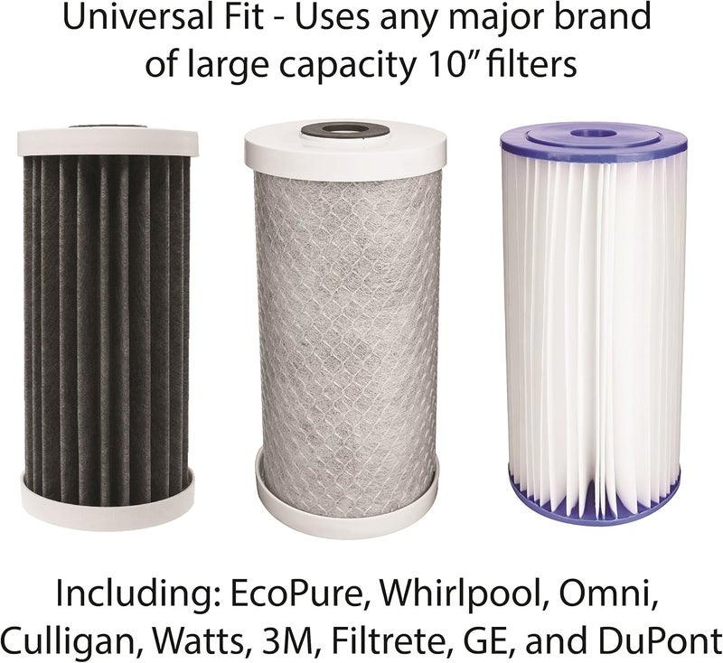 EcoPure EPWO4 Universal Large Capacity Whole House Water Filter Housing - NSF Certified - Premium Filtration System - Built to Last - Image 3