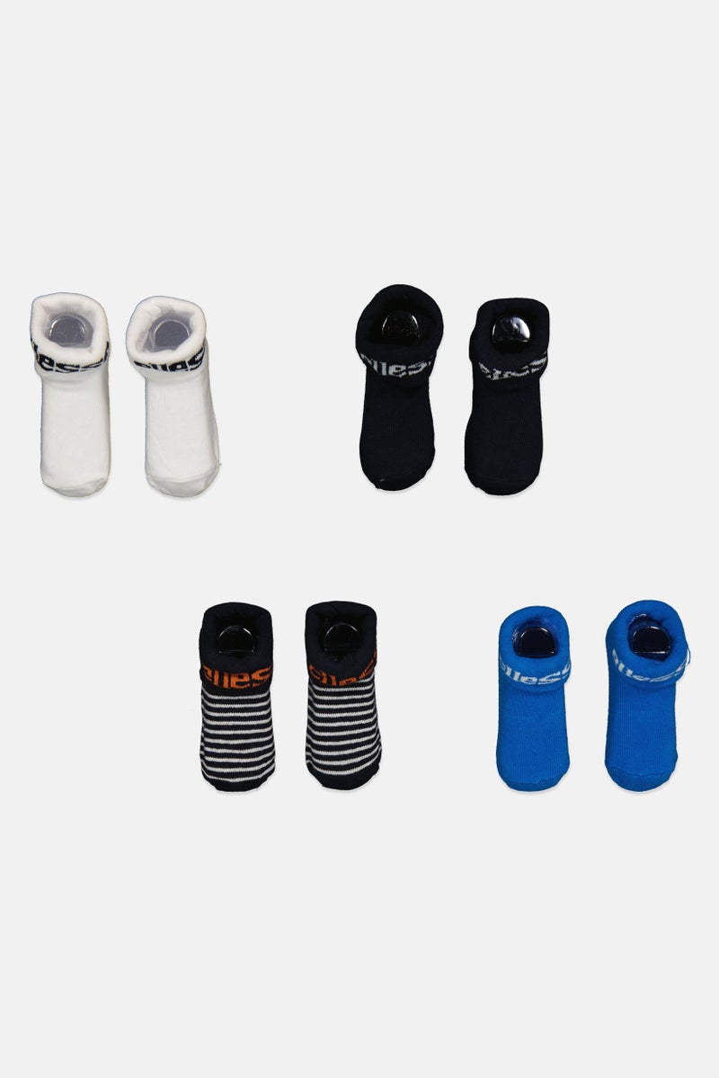 Ellesse طقم 4 أزواج من جوارب الكاحل للأولاد الصغار، أبيض - Image 1