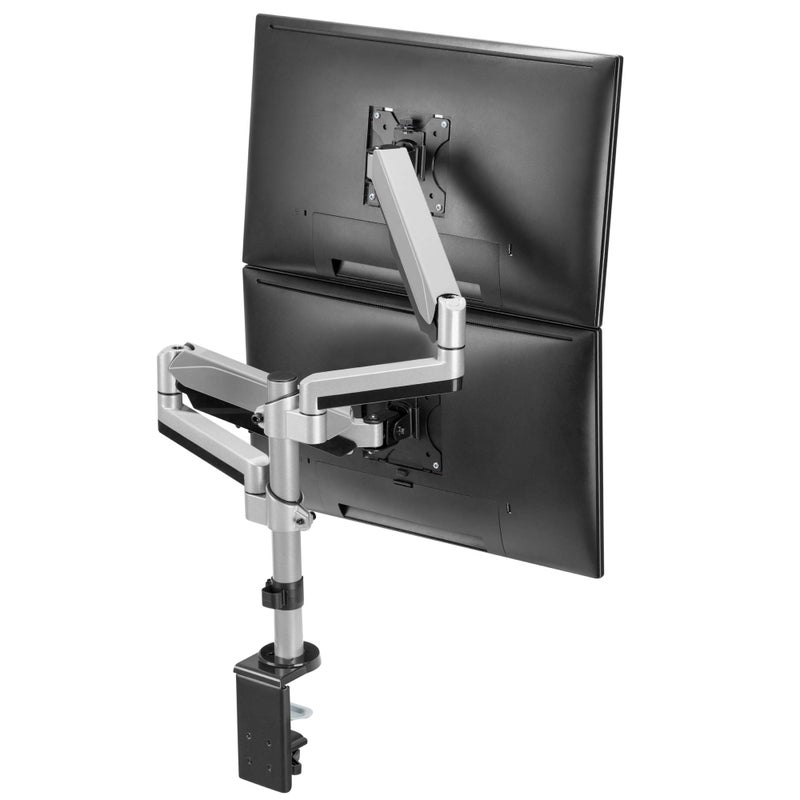 AVLT Dual 13"-27" Stacked Monitor Arm Desk Mount fits Two Flat/Curved Monitor Full Motion Height Swivel Tilt Rotation Adjustable Monitor Arm - VESA/C-Clamp/Grommet/Cable Management - Image 1