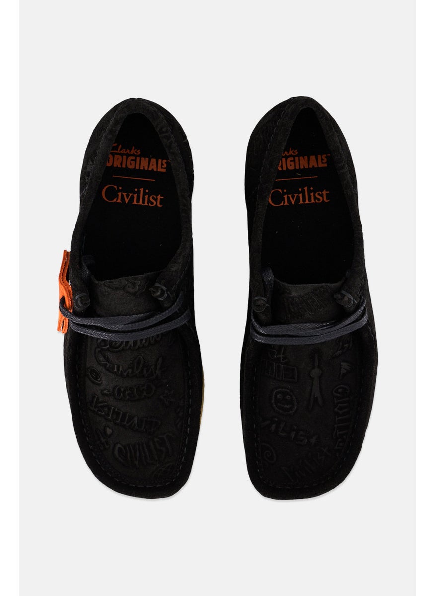 clarks Clarks X Civilist Kids Boy Wallabee Lace Up Casual Shoes, Black  - Image 3