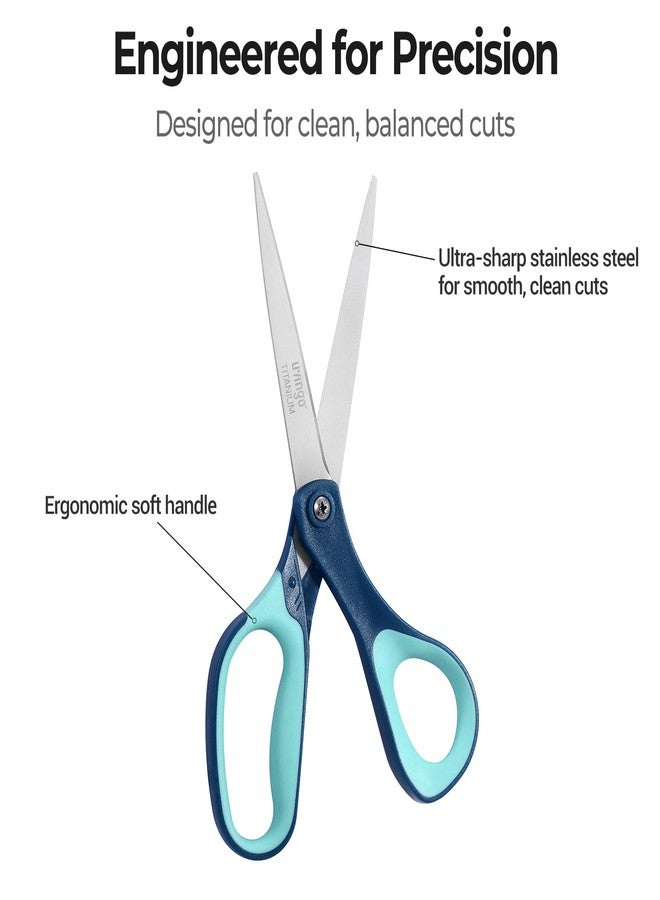LIVINGO Titanium Scissors All Purpose - 3 Pack 8.5” Sharp Stainless Steel Heavy Duty Shears for Office Home Crafting Cutting Paper Fabric - Image 3