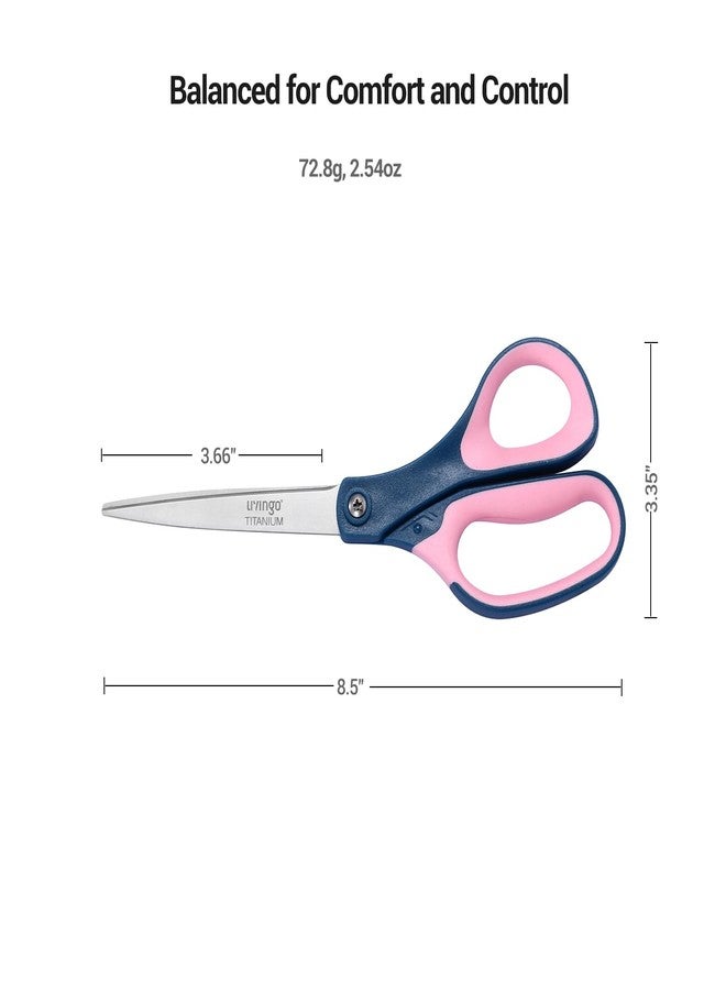 LIVINGO Titanium Scissors All Purpose - 3 Pack 8.5” Sharp Stainless Steel Heavy Duty Shears for Office Home Crafting Cutting Paper Fabric - Image 2