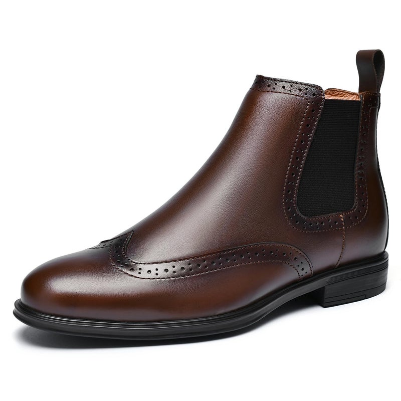 ArcBrothers Mens Chelsea BootsDress Boots For MenSlipon Formal Dress Boots for Men Casual Ankle Boots Classic Brogue Style